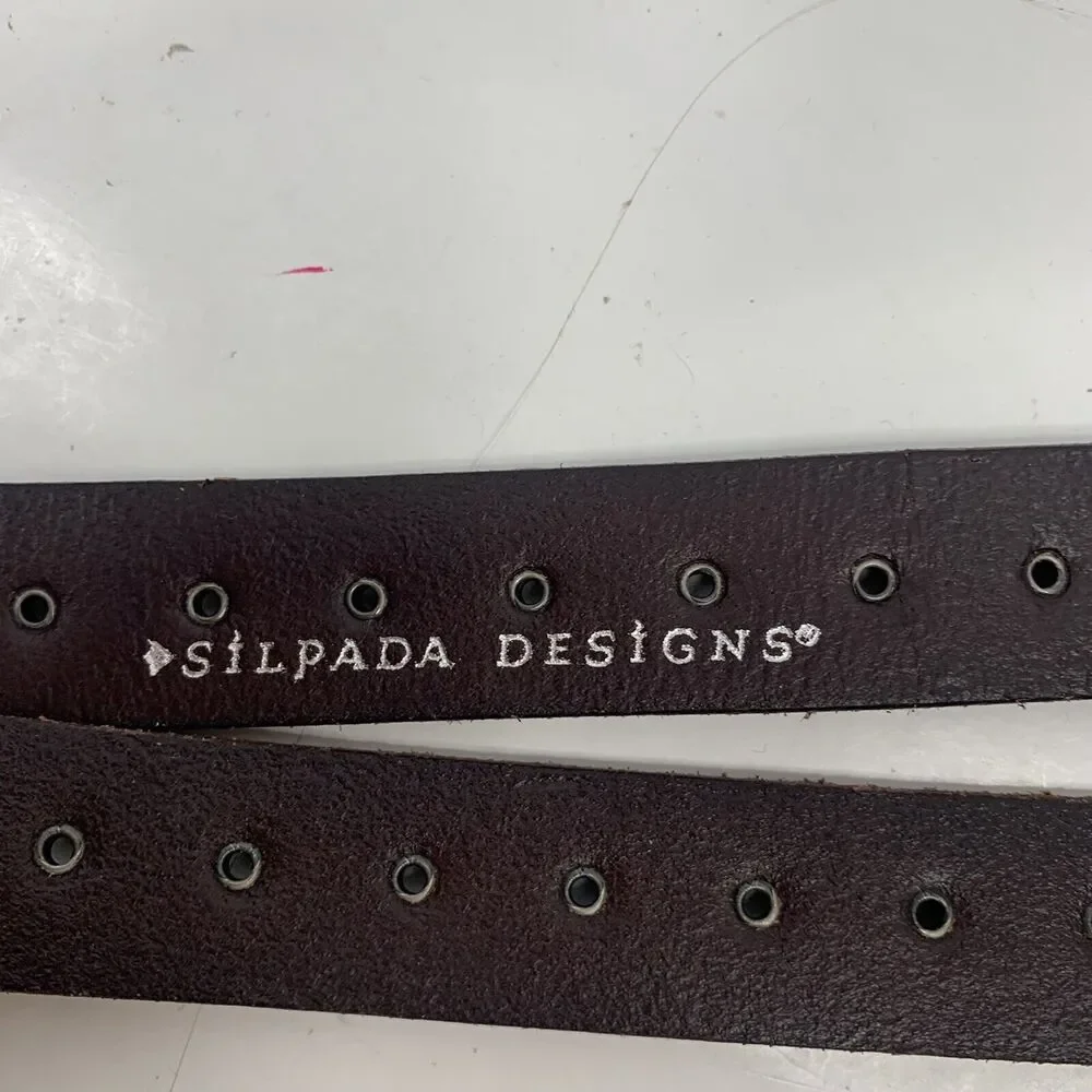 Silpada Designs Size Small Belt Brown Leather Studded Waist Wrap Around‎ Women’s